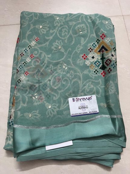 printed bandej georgette saree